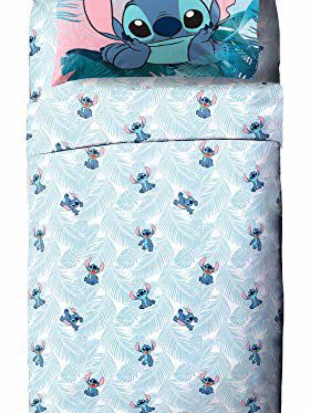 Disney Stitch Tropical Twin Sheet Set - Teal & Pink